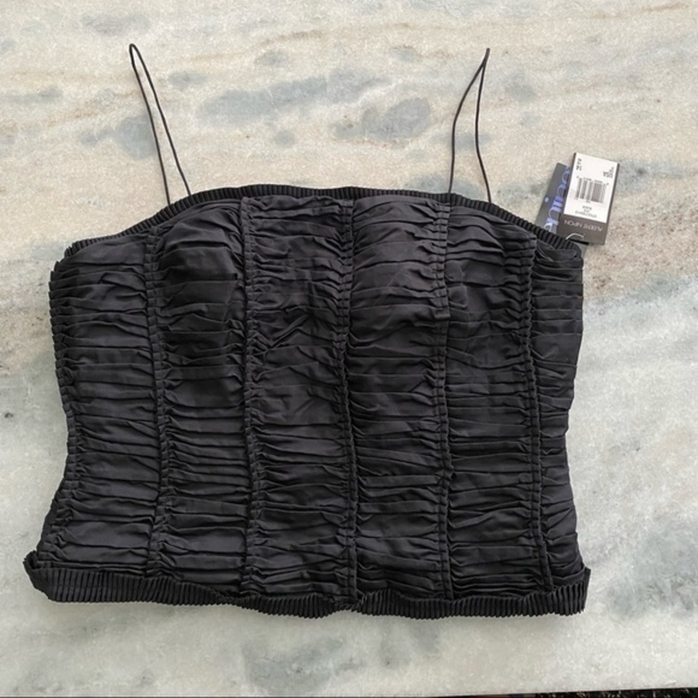 BLACK ruched crop bustier corset by Albert Nipon Size 14 US